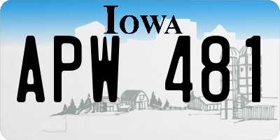IA license plate APW481