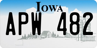 IA license plate APW482