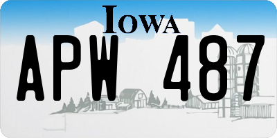 IA license plate APW487
