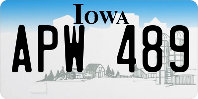 IA license plate APW489