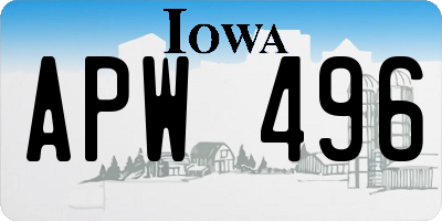 IA license plate APW496