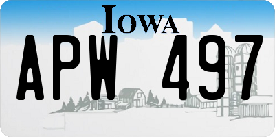 IA license plate APW497