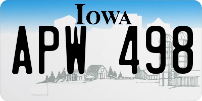 IA license plate APW498