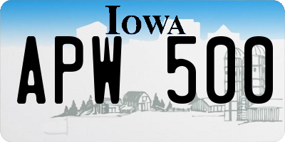 IA license plate APW500