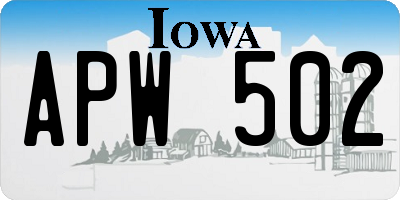 IA license plate APW502