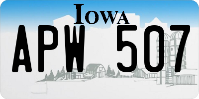 IA license plate APW507