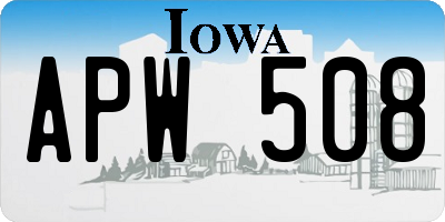 IA license plate APW508