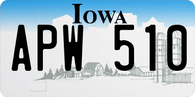 IA license plate APW510