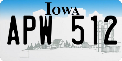 IA license plate APW512