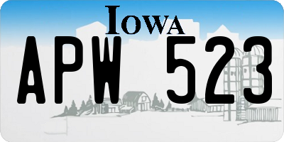 IA license plate APW523