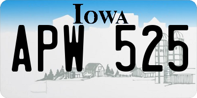 IA license plate APW525