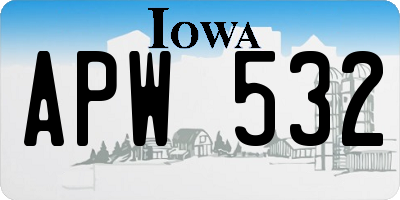 IA license plate APW532