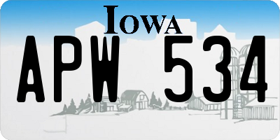 IA license plate APW534