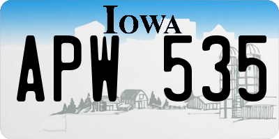 IA license plate APW535