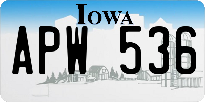 IA license plate APW536