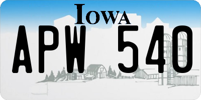 IA license plate APW540