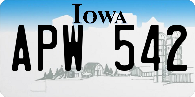 IA license plate APW542