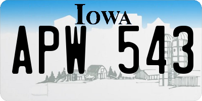 IA license plate APW543