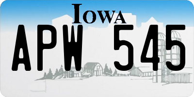 IA license plate APW545
