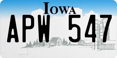 IA license plate APW547