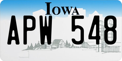 IA license plate APW548