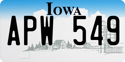 IA license plate APW549