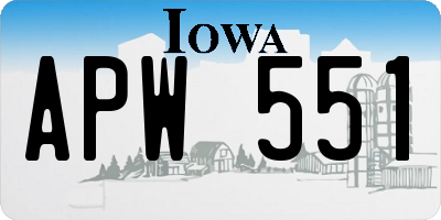 IA license plate APW551