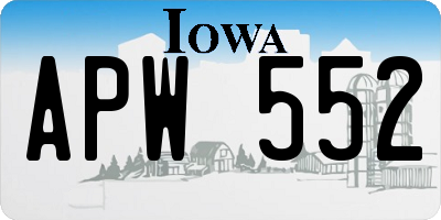 IA license plate APW552