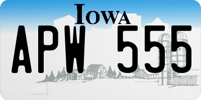 IA license plate APW555