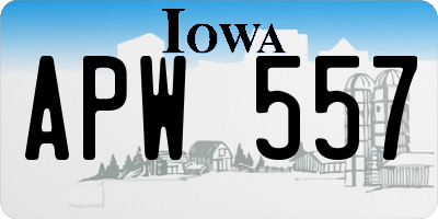 IA license plate APW557