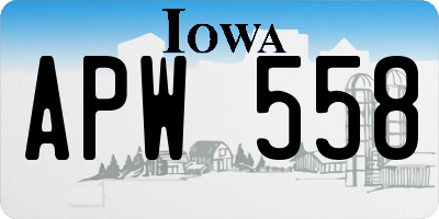IA license plate APW558