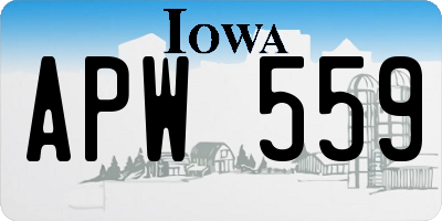 IA license plate APW559