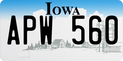 IA license plate APW560