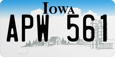IA license plate APW561