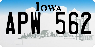IA license plate APW562