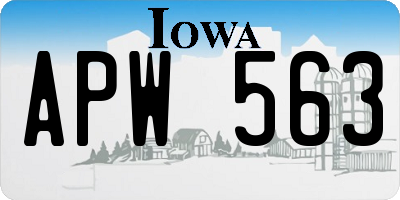 IA license plate APW563