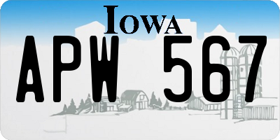 IA license plate APW567