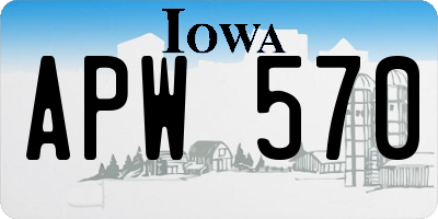 IA license plate APW570