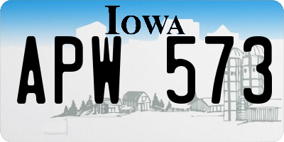 IA license plate APW573