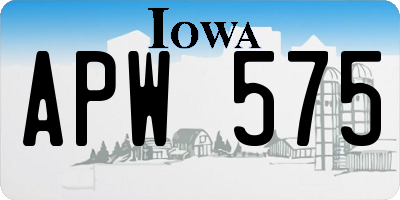 IA license plate APW575