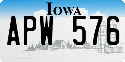 IA license plate APW576