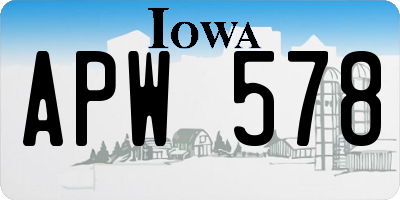 IA license plate APW578