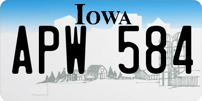 IA license plate APW584