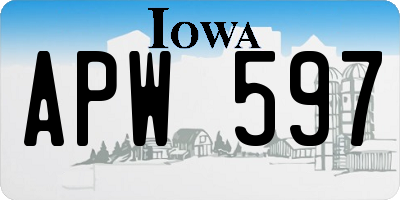 IA license plate APW597
