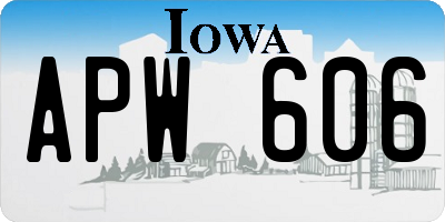 IA license plate APW606