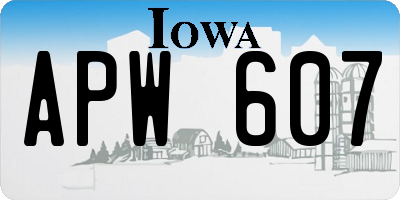 IA license plate APW607