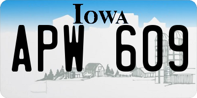 IA license plate APW609