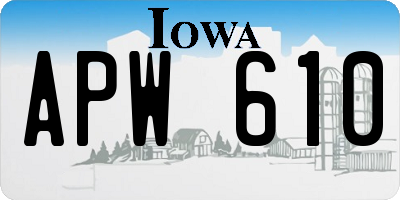 IA license plate APW610