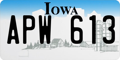 IA license plate APW613