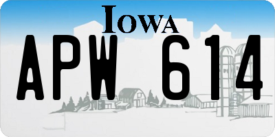IA license plate APW614